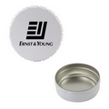 Empty Large White Snap Top Round Tin